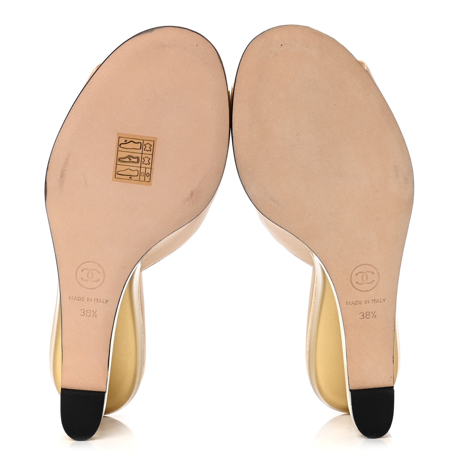 Chanel Lambskin Lucite CC Wedge Mules 38.5 Beige 4 of 5