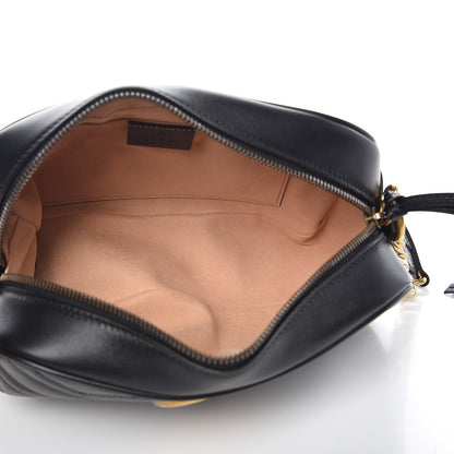 Gucci Calfskin Matelasse Small GG Marmont Chain Shoulder Bag Black 5 of 7