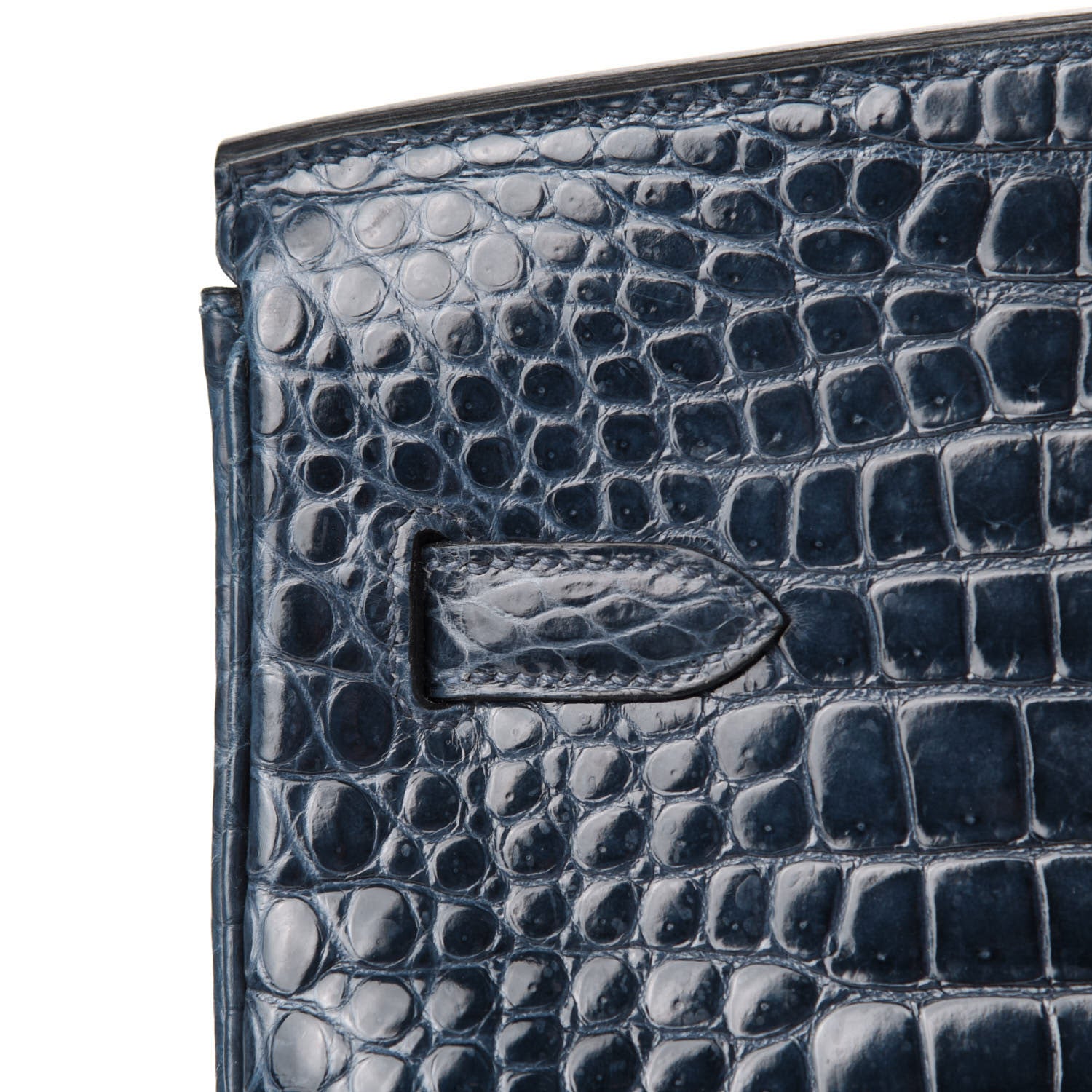 Hermes Shiny Porosus Crocodile Birkin 35 Bleu Abysse 13 of 35