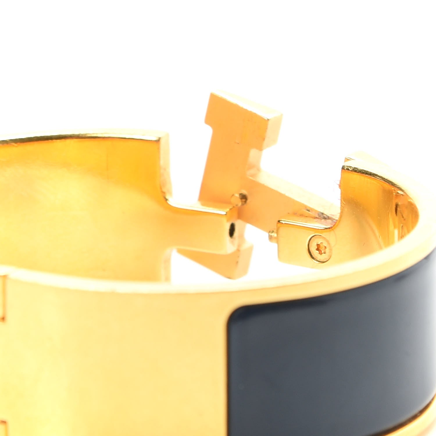 Hermes Enamel Wide Clic Clac H Bracelet PM Bleu Nuit 5 of 6