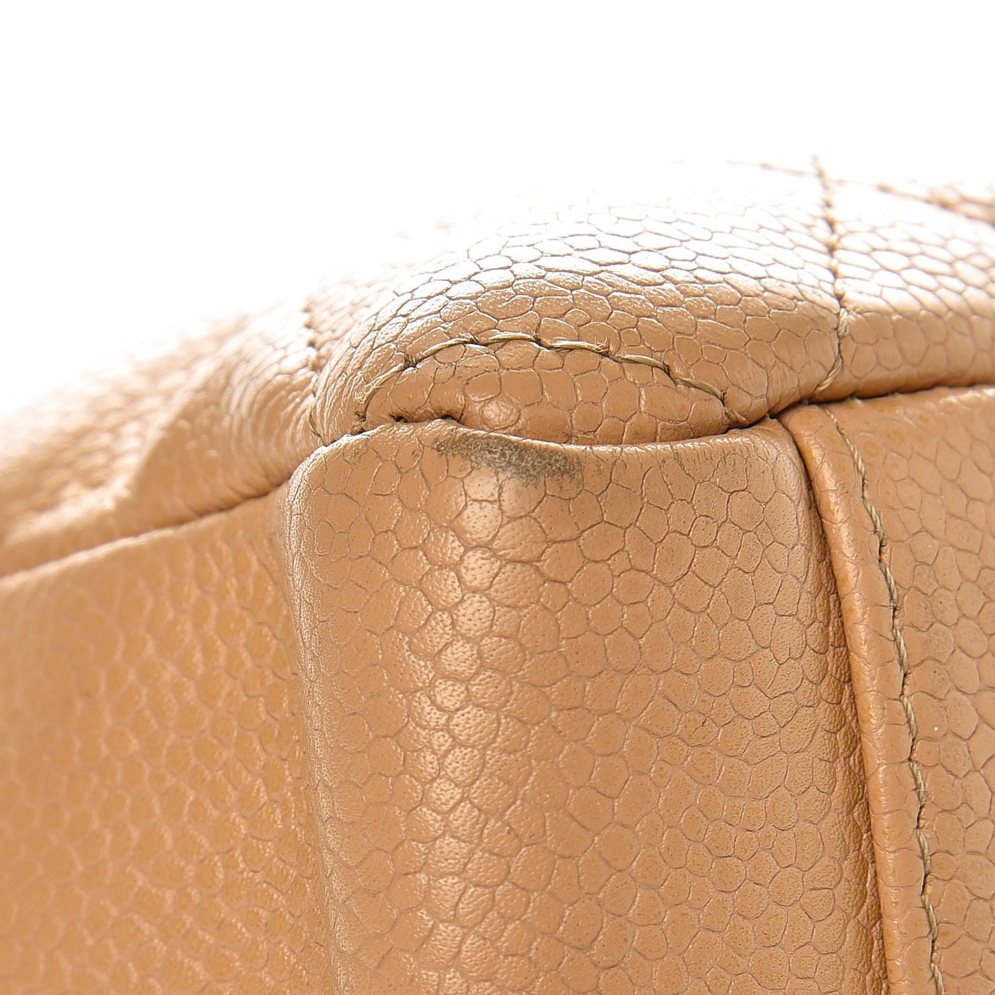 Caviar Quilted Petit Shopping Tote PST Beige