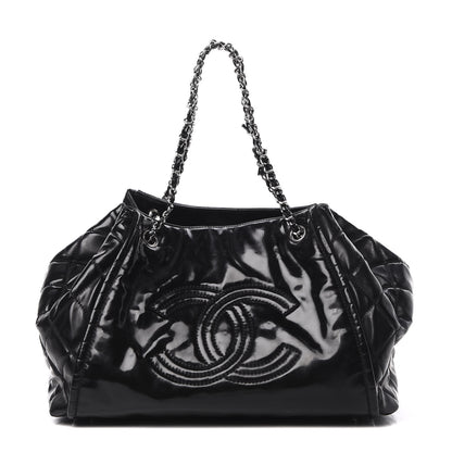 Chanel Vinyl Lipstick Ligne Accordion Tote Black 1 of 14