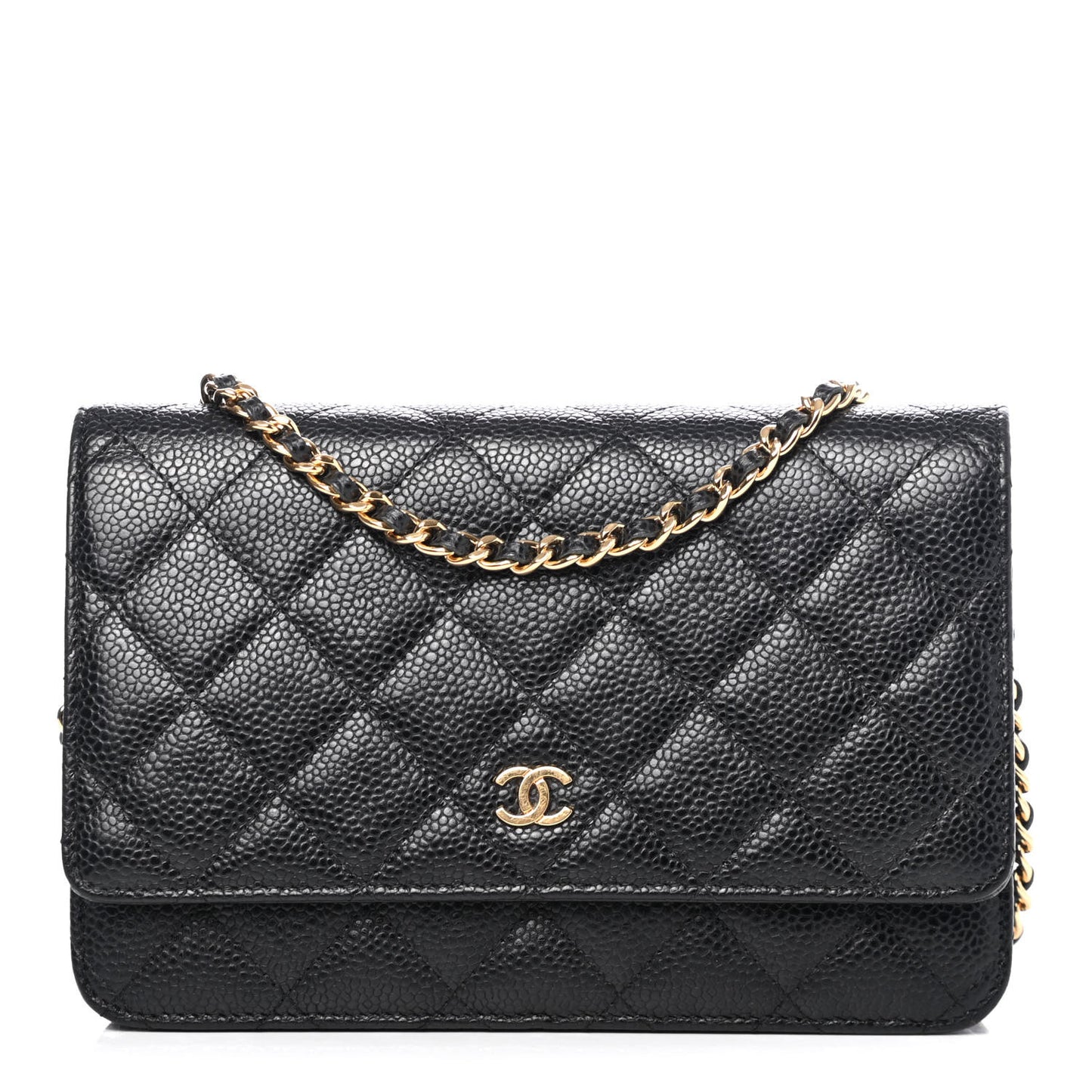 Caviar Quilted Wallet On Chain WOC Black