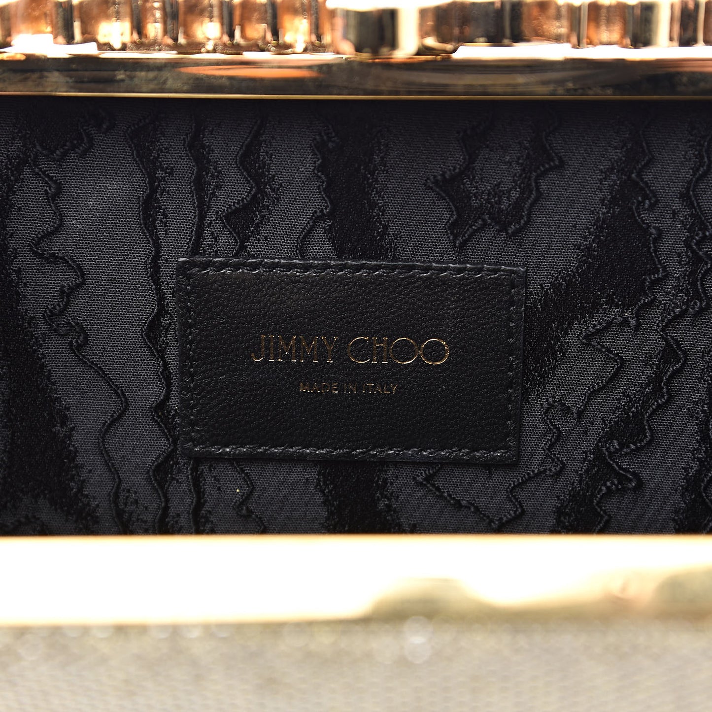 Glitter Celeste Logo Clutch Gold