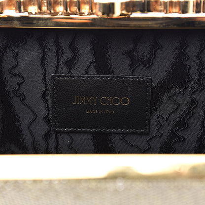 Jimmy Choo Glitter Celeste Logo Clutch Gold 7 of 11