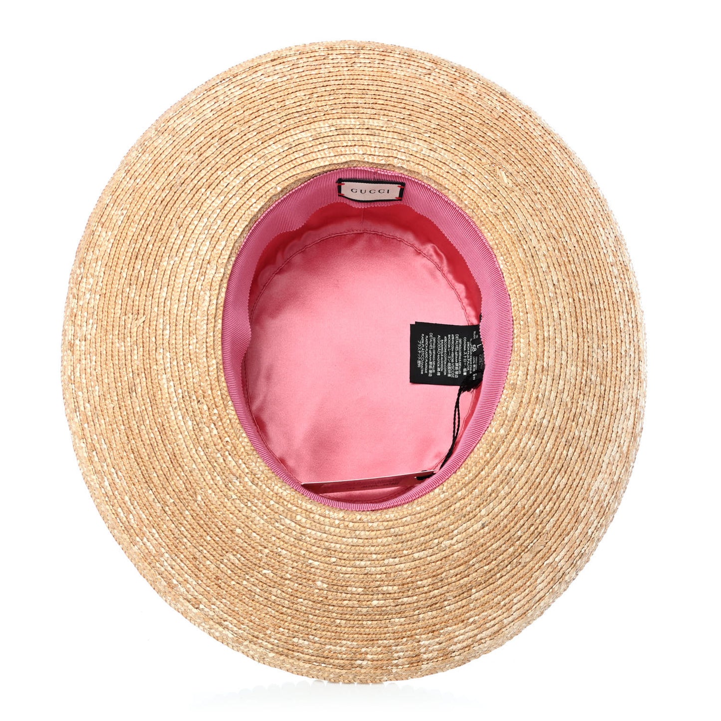 Straw Pearl Embellished Notte Hat L
