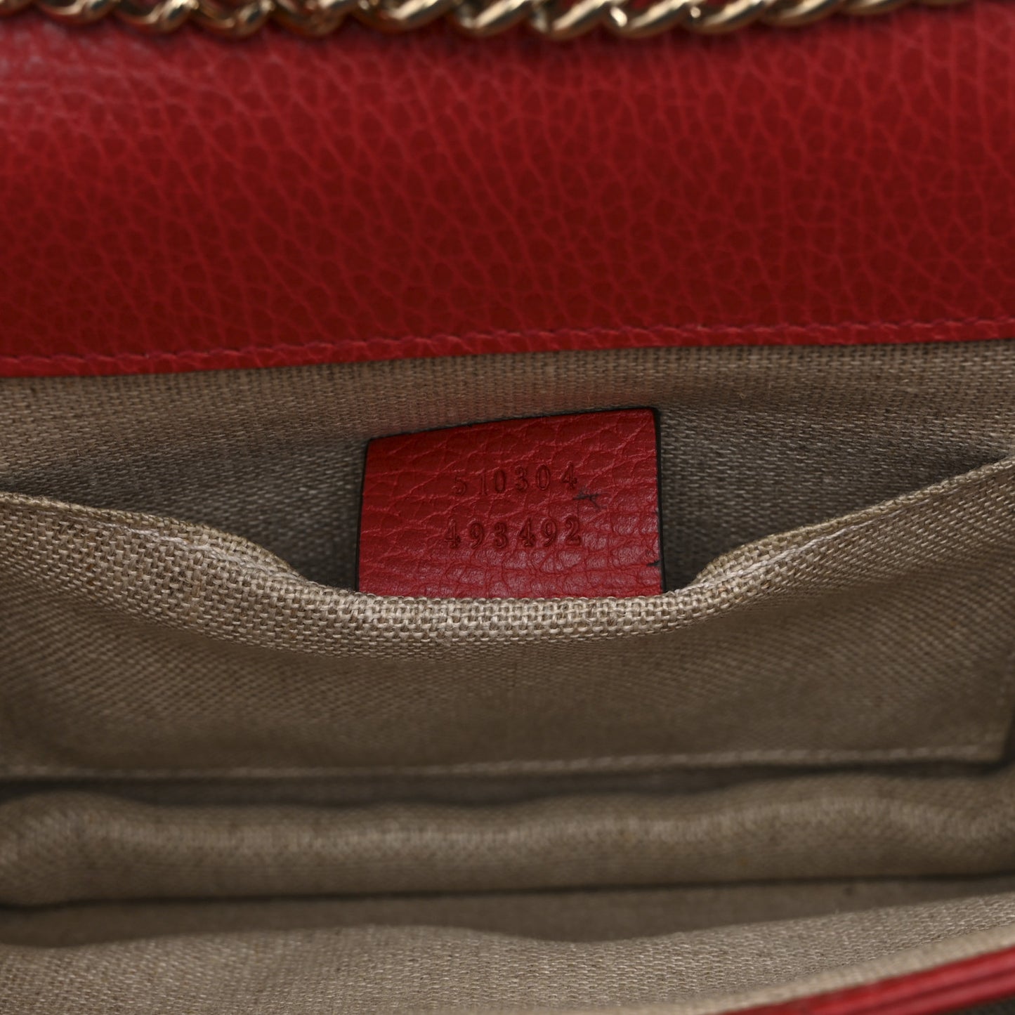 Dollar Calfskin Small Interlocking G Shoulder Bag Red