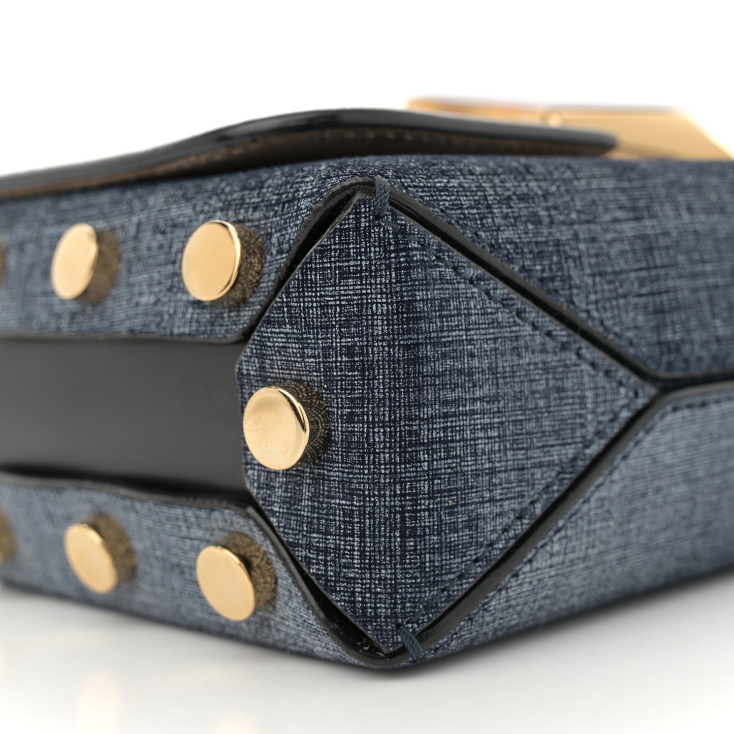 Denim Calfskin Lockett Petite Shoulder Bag Light Indigo
