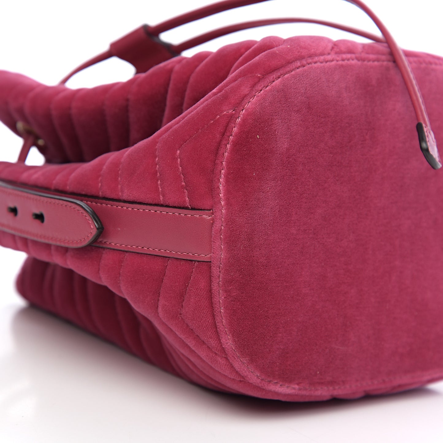 Velvet Matelasse GG Marmont Bucket Bag Light Raspberry Rose