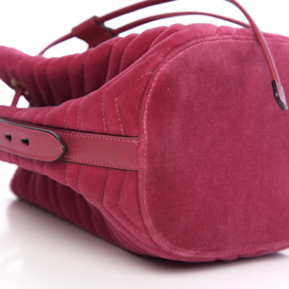 Gucci Velvet Matelasse GG Marmont Bucket Bag Light Raspberry Rose 8 of 9