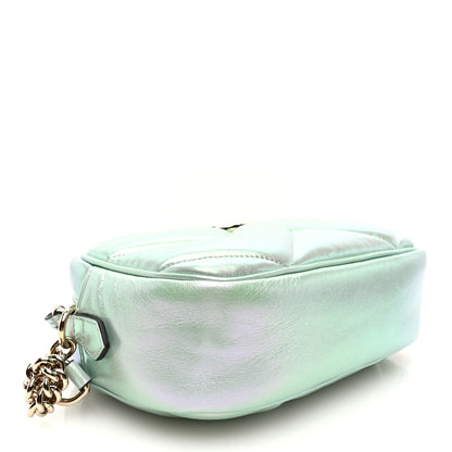Gucci Iridescent Nappa Chevron Matelasse Small GG Marmont Chain Shoulder Bag Iridescent Salvy Green 4 of 9