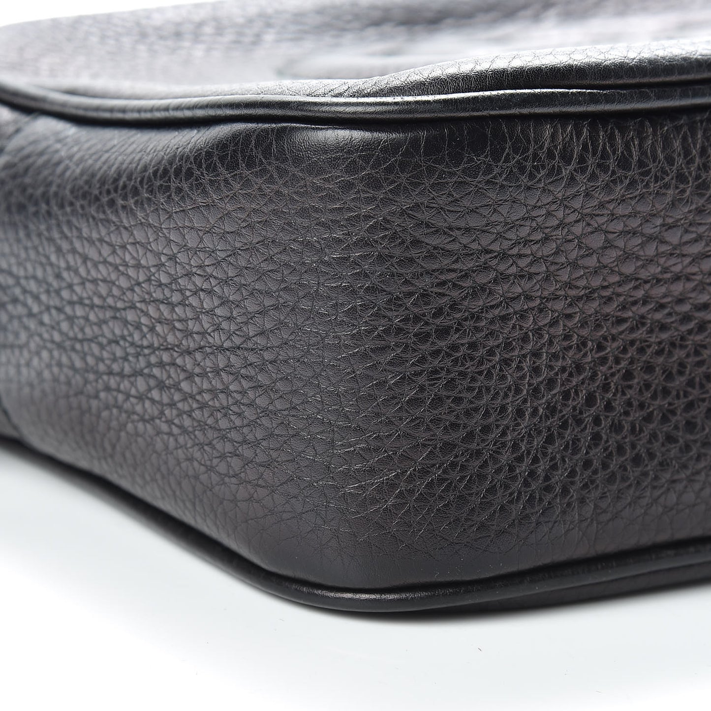 Pebbled Calfskin Small Soho Disco Bag Black