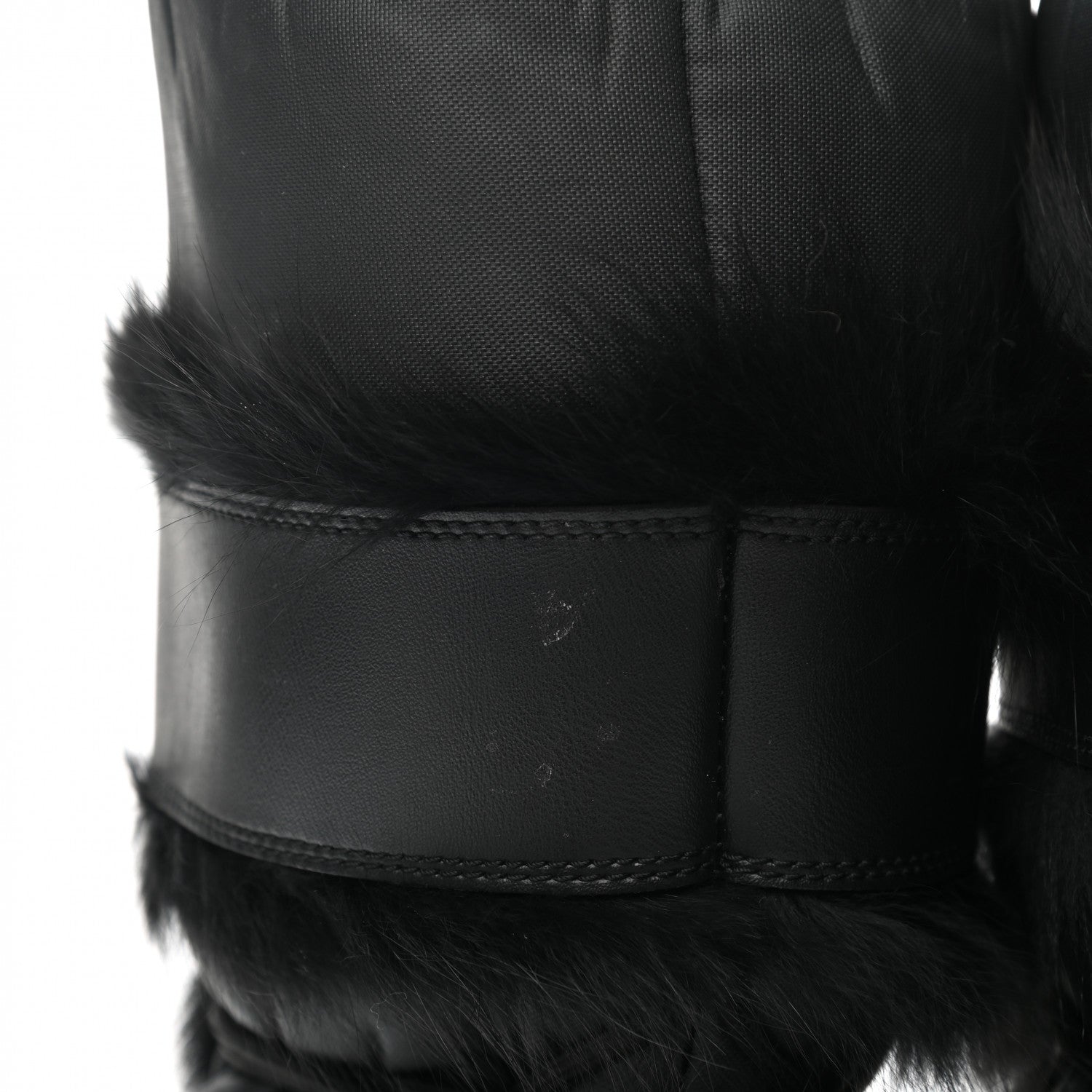 Christian Dior Canvas Calfskin Fur Womens Moon Boots 35-37 Black 10 of 10