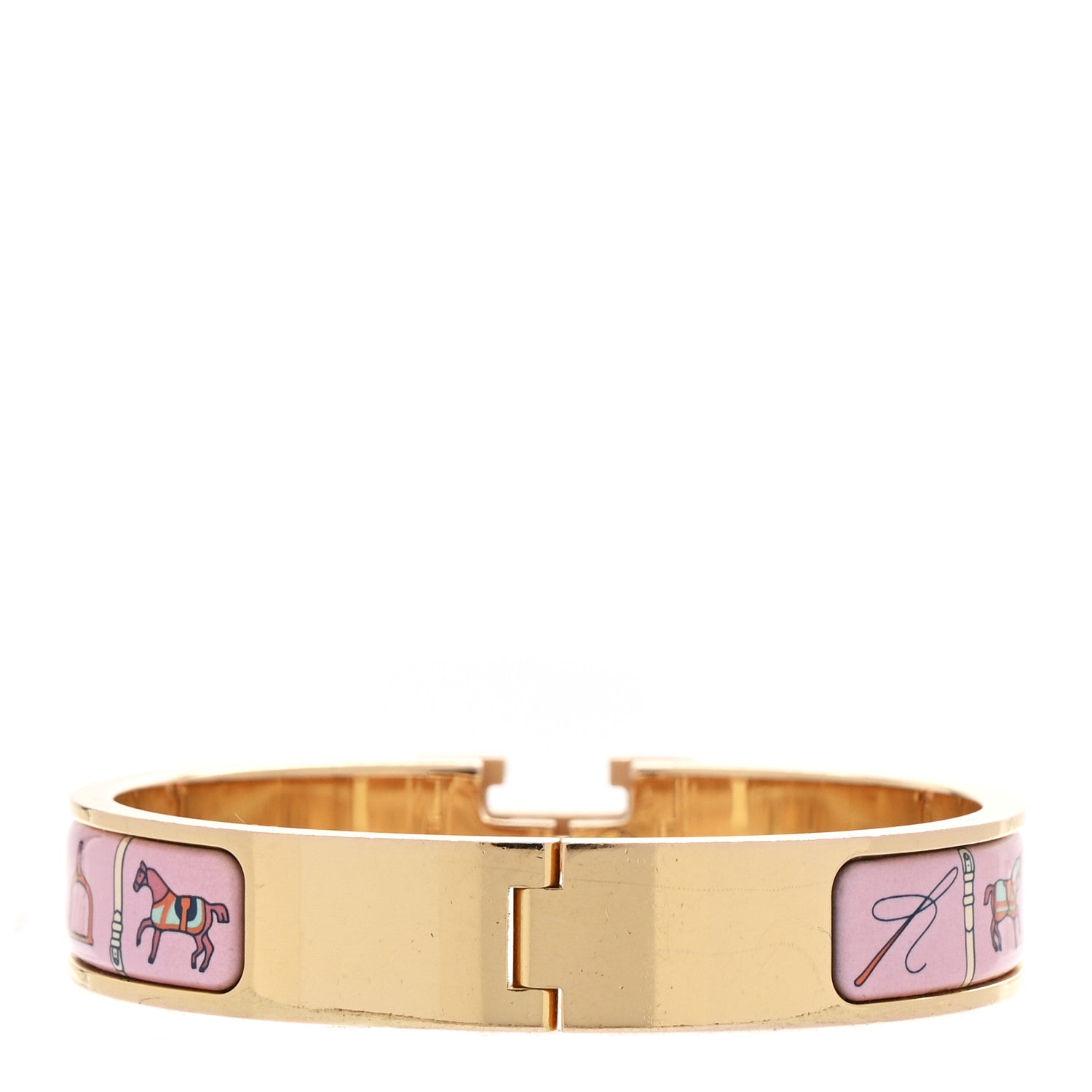 Hermes Enamel Printed Narrow Couvertures et Tenues de Jour Clic Clac H Bracelet PM Color Patch 3 of 4
