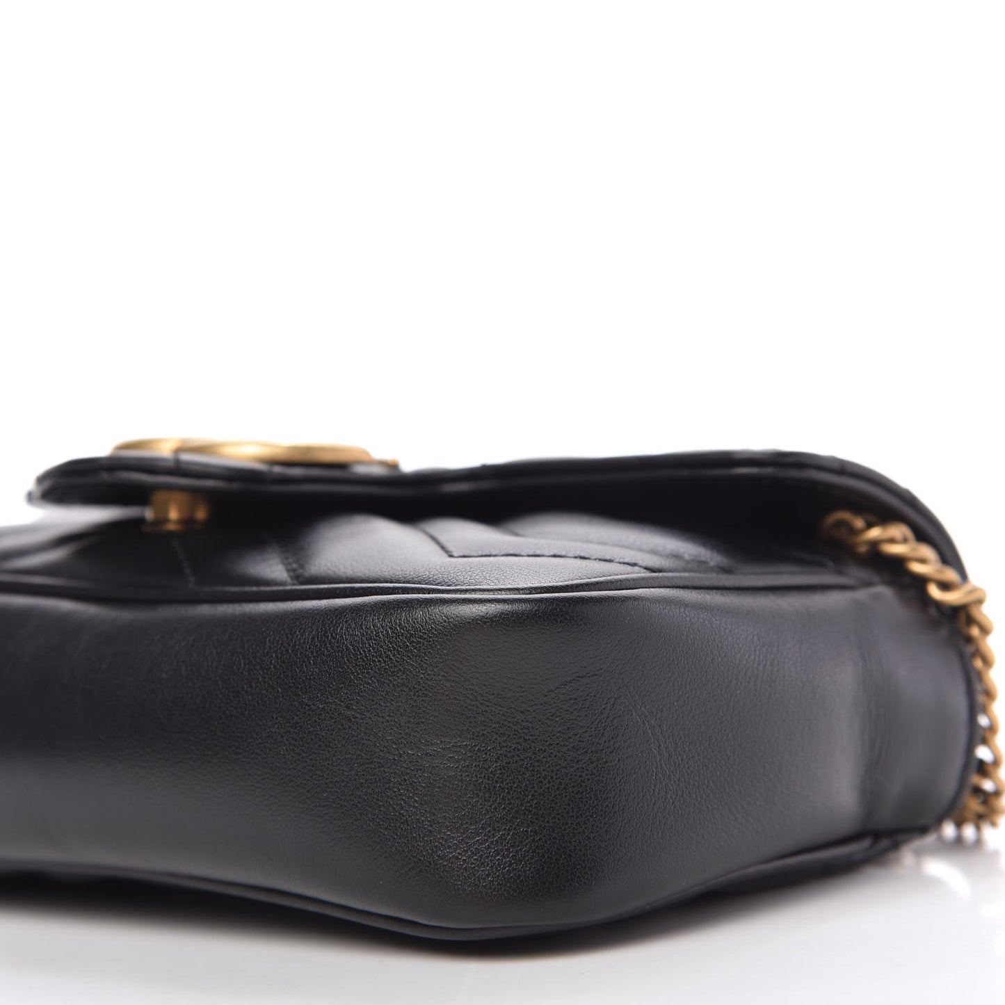 Calfskin Matelasse Super Mini GG Marmont Shoulder Bag Black