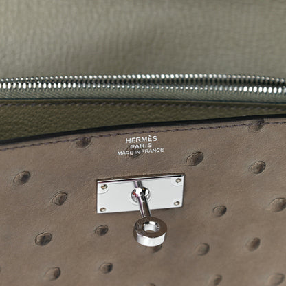 Hermes Ostrich Kelly Longue Wallet Gris Tourterelle 6 of 11