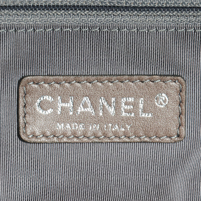 Chanel Metallic Cracked Calfskin Modern Chain Tote Dark Silver 6 of 7