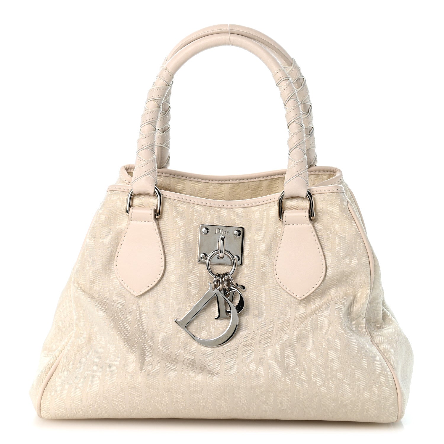 Christian Dior Nylon Monogram Small Lovely Tote White 1 of 12