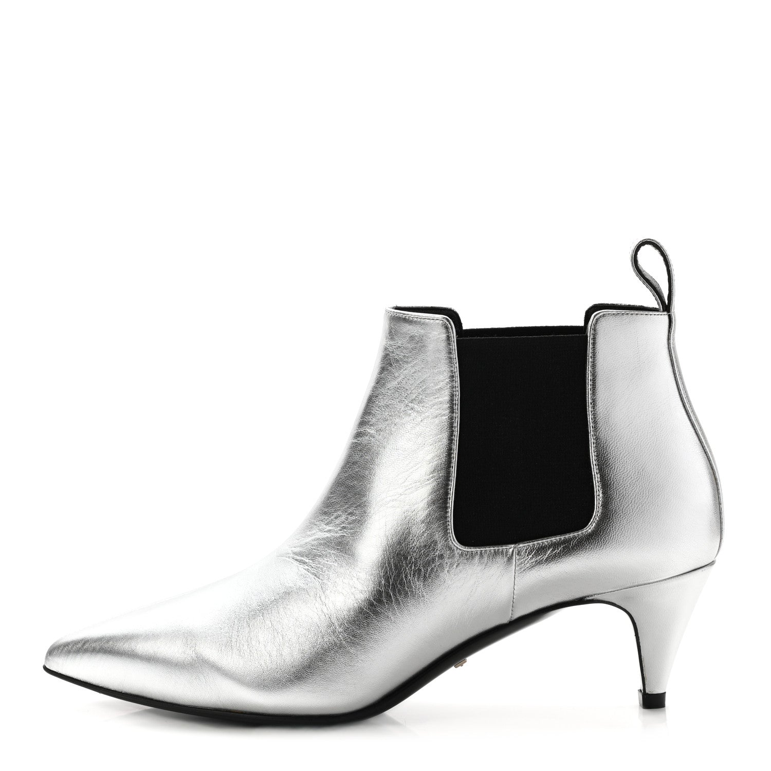 Gucci Nappa Zumi Mid Ankle Boots 38 Silver 1 of 14