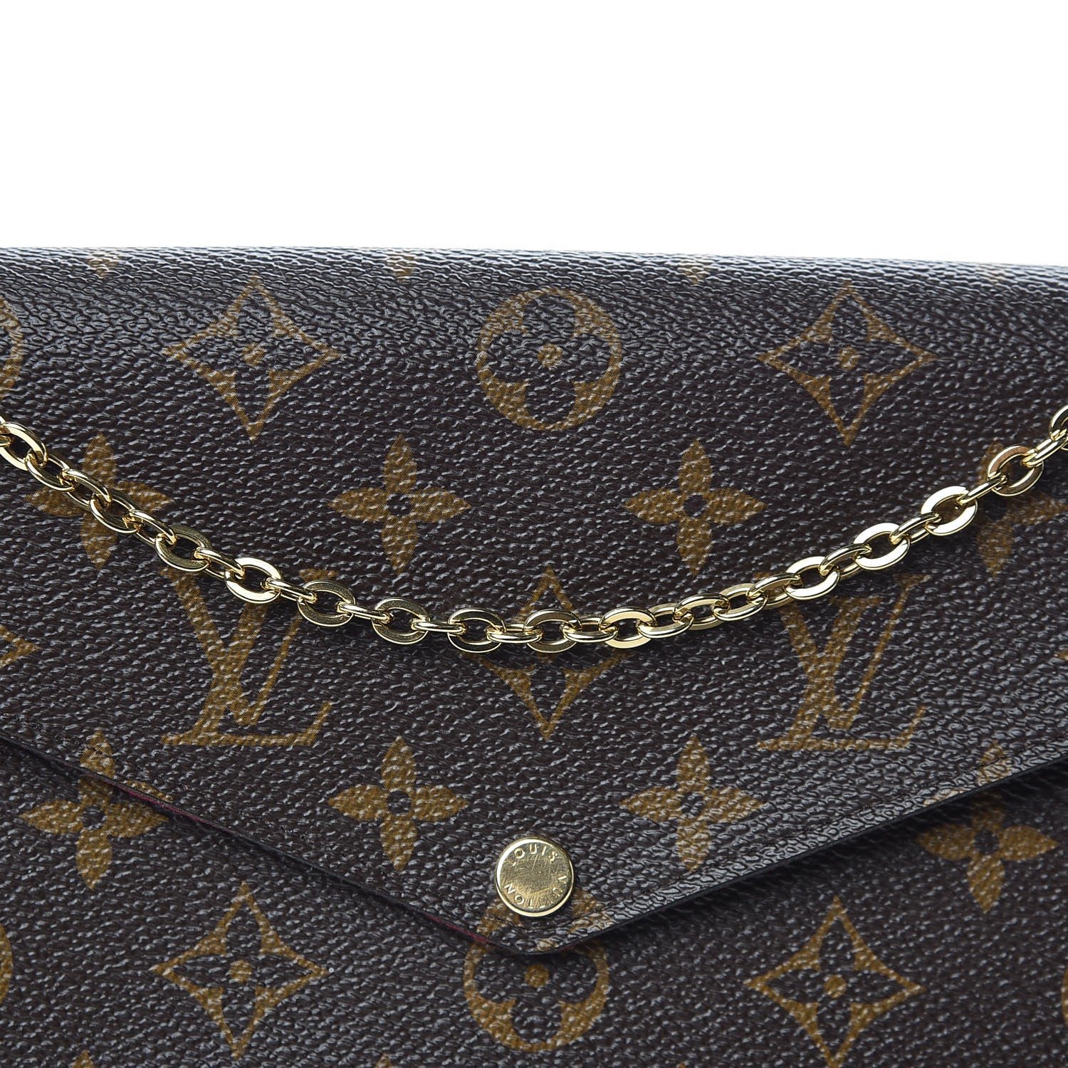 Louis Vuitton Monogram Pochette Felicie Chain Wallet Fuchsia 10 of 11
