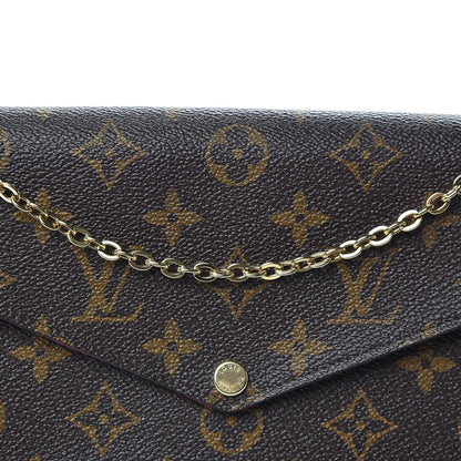Louis Vuitton Monogram Pochette Felicie Chain Wallet Fuchsia 10 of 11