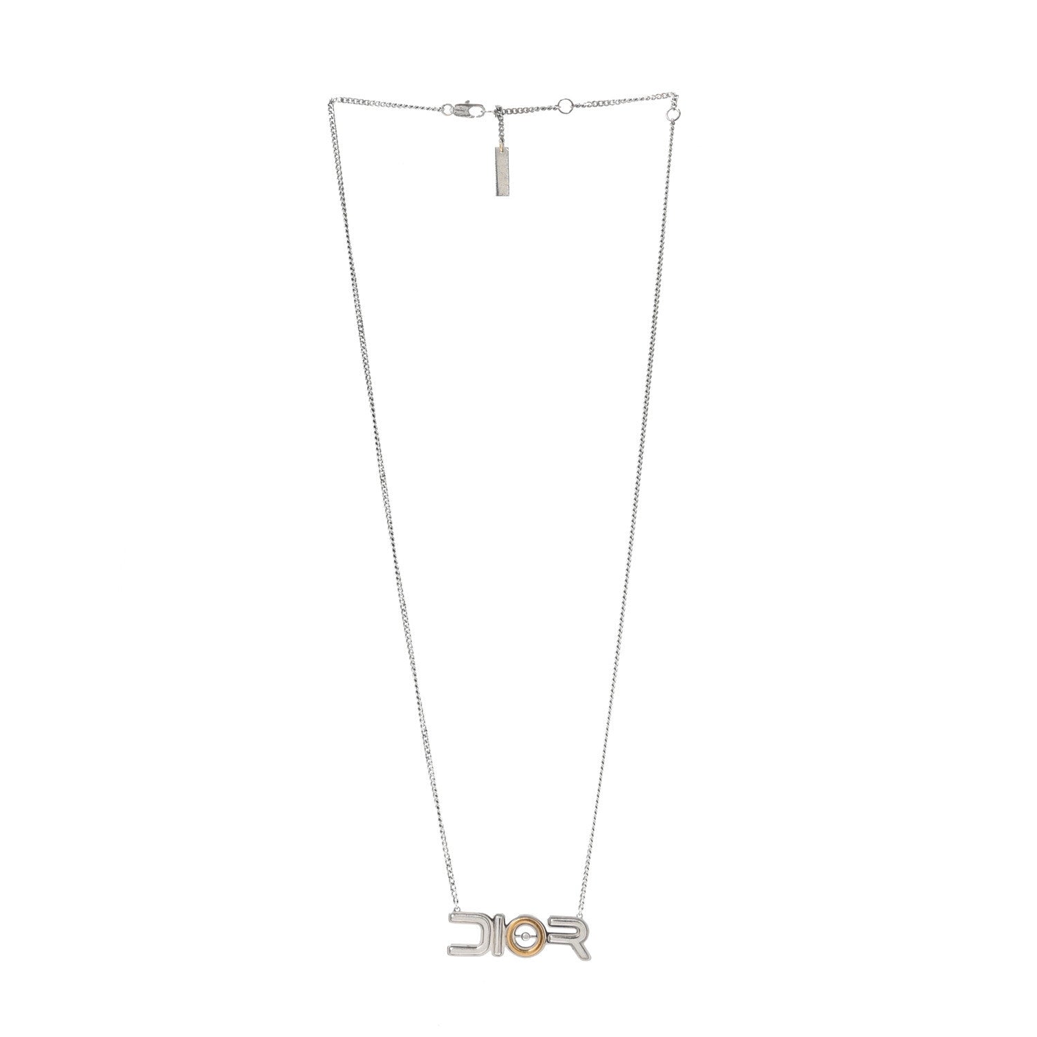 Christian Dior X SORAYAMA Metal Logo Necklace Silver Gold 1 of 5