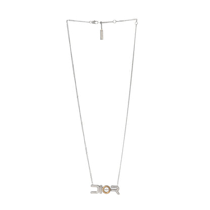 Christian Dior X SORAYAMA Metal Logo Necklace Silver Gold 1 of 5