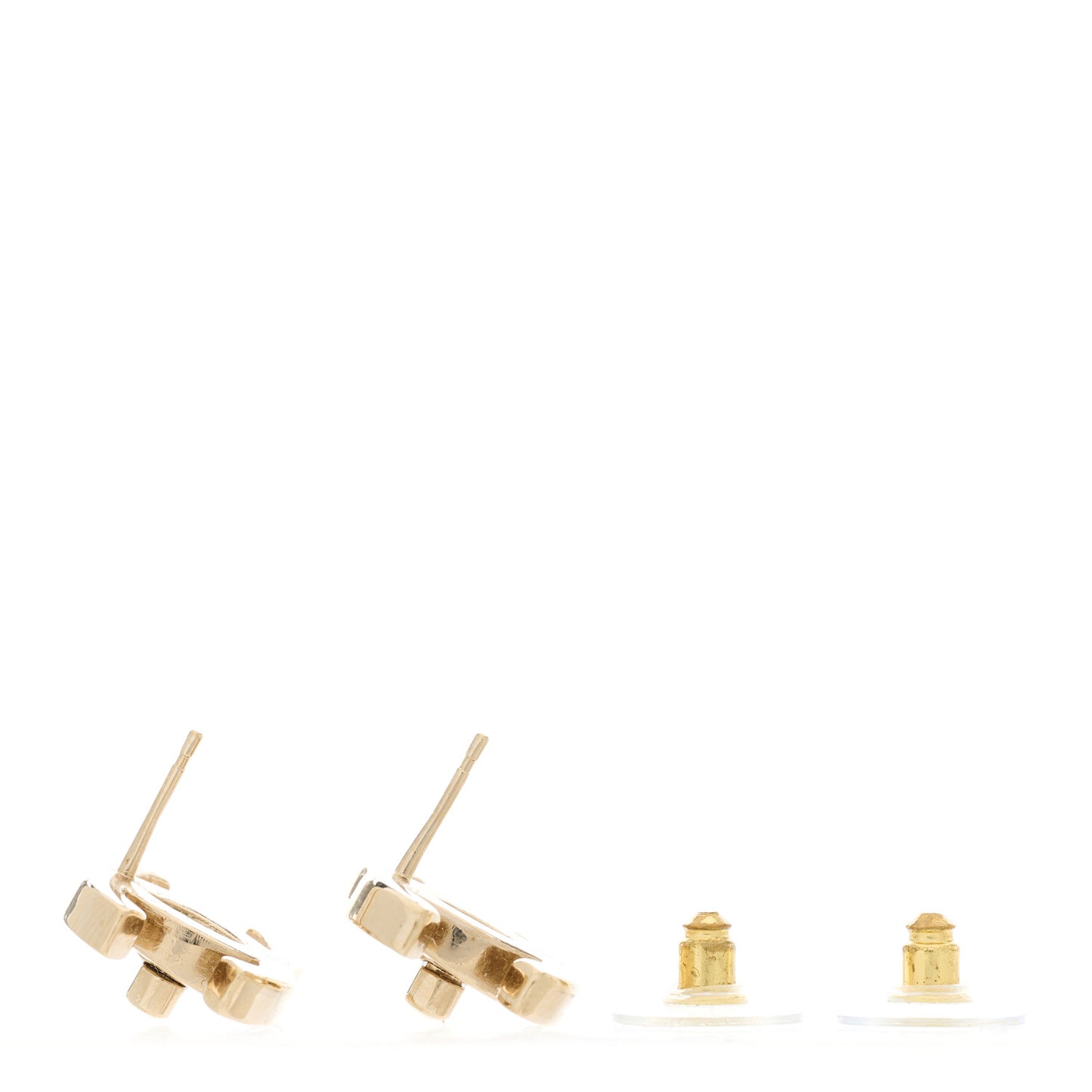 Metal Logo CC Turnlock Earrings Gold