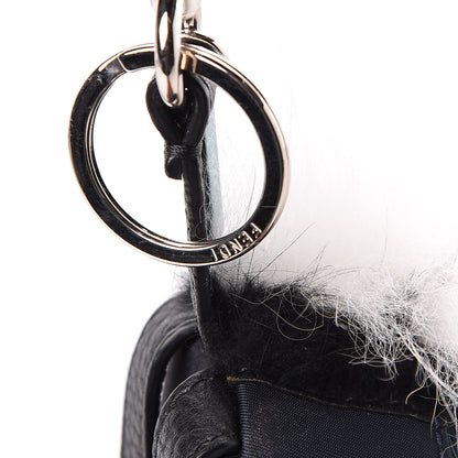 Fendi Nylon Cuoio Romano Nutria Fox Fur Monster Eyes Mini Backpack Charm Blue Black Multicolor 4 of 7