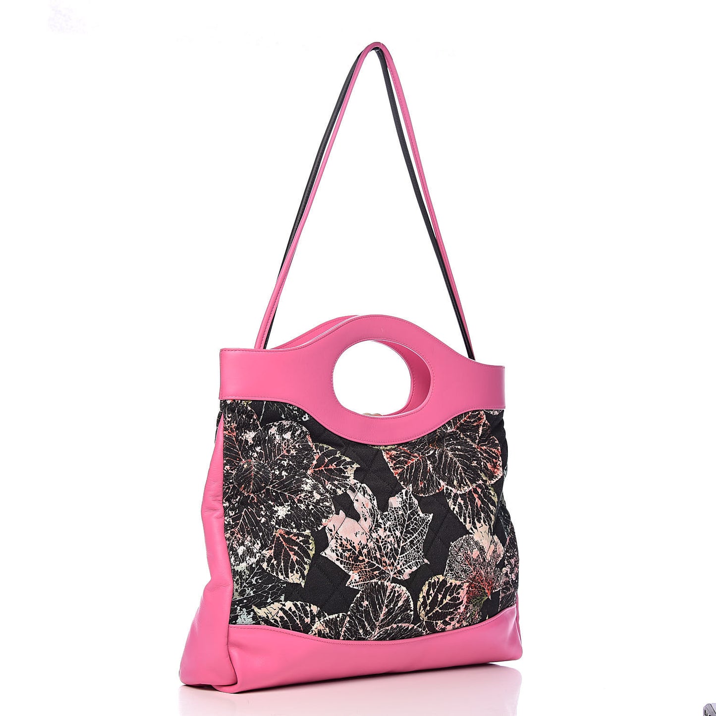 Patent Calfskin Canvas Printed Medium 31 Shopping Bag Pink