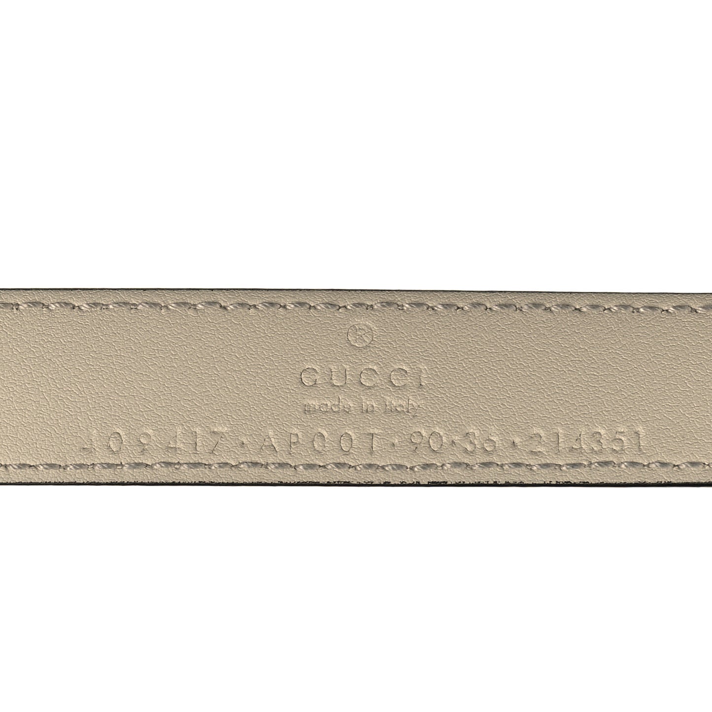 Calfskin Double G 20mm Belt 90 36 Mystic White