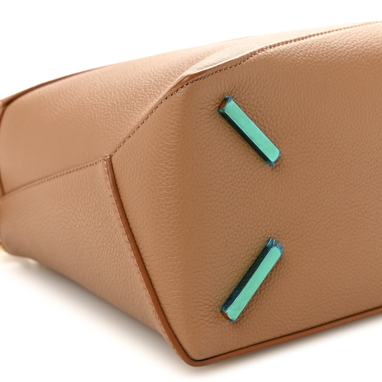 Grained Calfskin Medium Puzzle Edge Bag Toffee