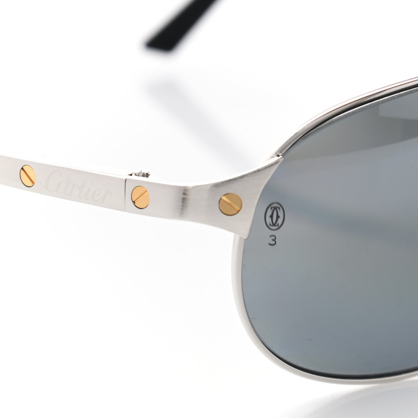 Santos de Cartier 135 Sunglasses Silver Black