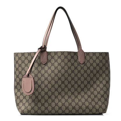 Gucci Calfskin GG Supreme Monogram Large Reversible Tote Dark Cipria 1 of 9