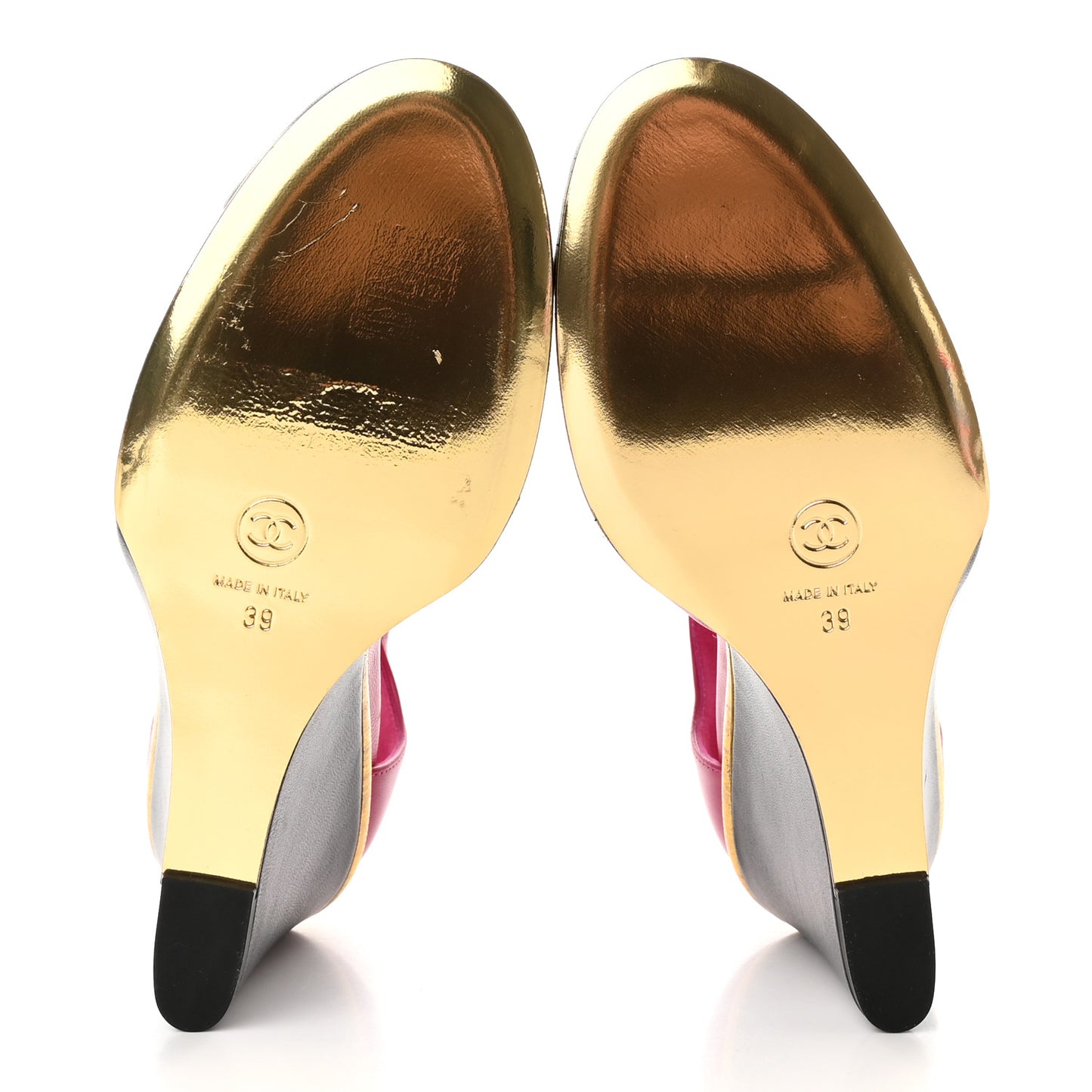 Lambskin Cap Toe Open Wedge 39 Fuchsia Black