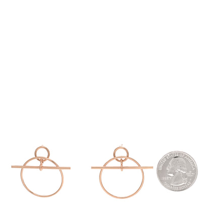 Hermes 18K Rose Gold PM Loop Earrings 2 of 6