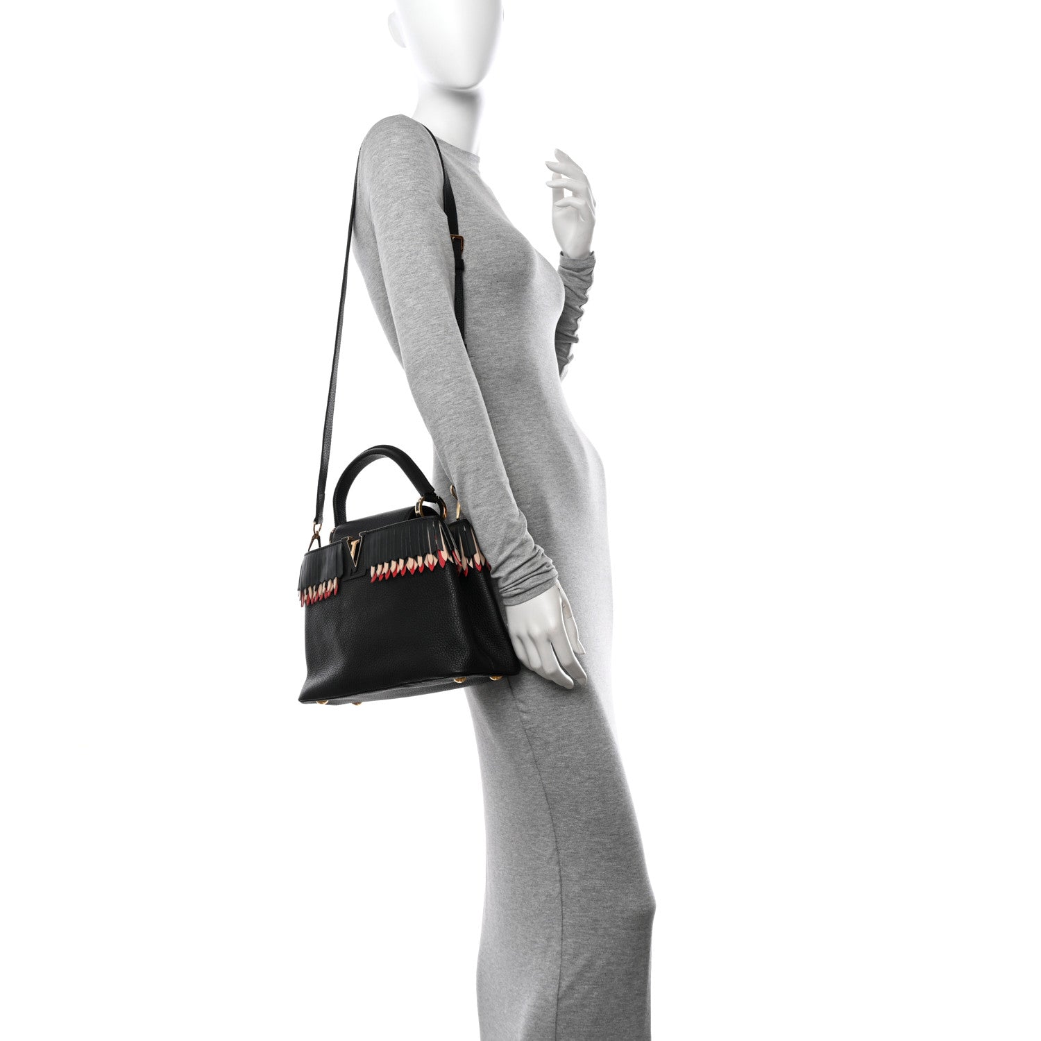 Louis Vuitton Hanami Taurillon Capucines PM Black Multicolor 2 of 10