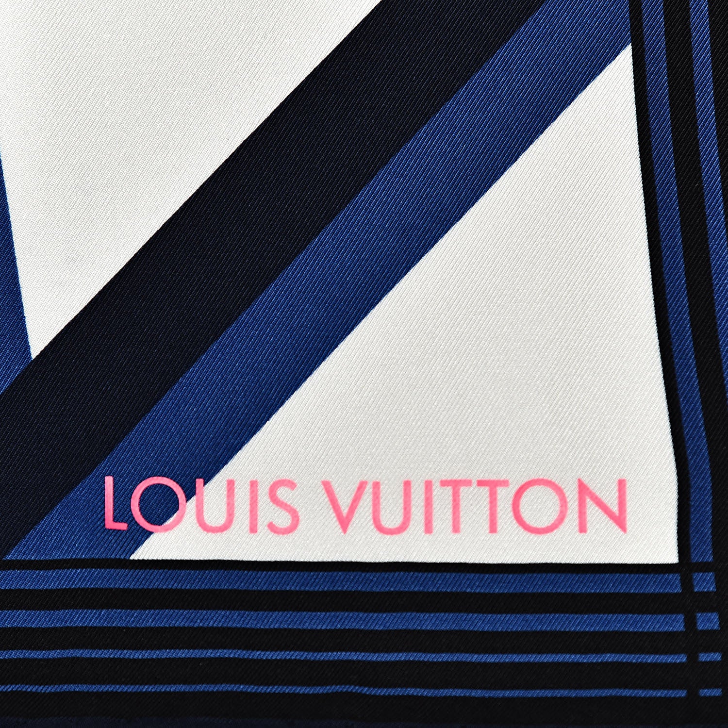 Louis Vuitton Silk Square Scarf White Blue 4 of 4