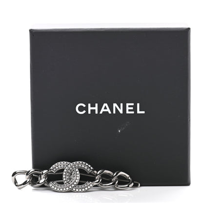 Chanel Crystal Pearl CC Hair Clip Barrette Ruthenium 4 of 4