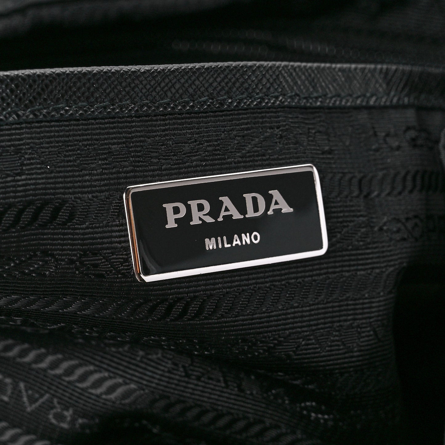Tessuto Nylon Saffiano Medium Backpack Black