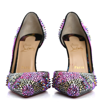 Christian Louboutin Milky Suede Iriza Bling Bang 100 Pumps 38.5 Black Multicolor 3 of 11
