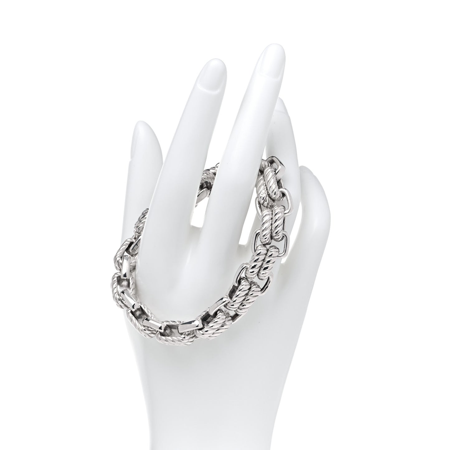 Sterling Silver 18K Yellow Gold Empire Double Link Bracelet