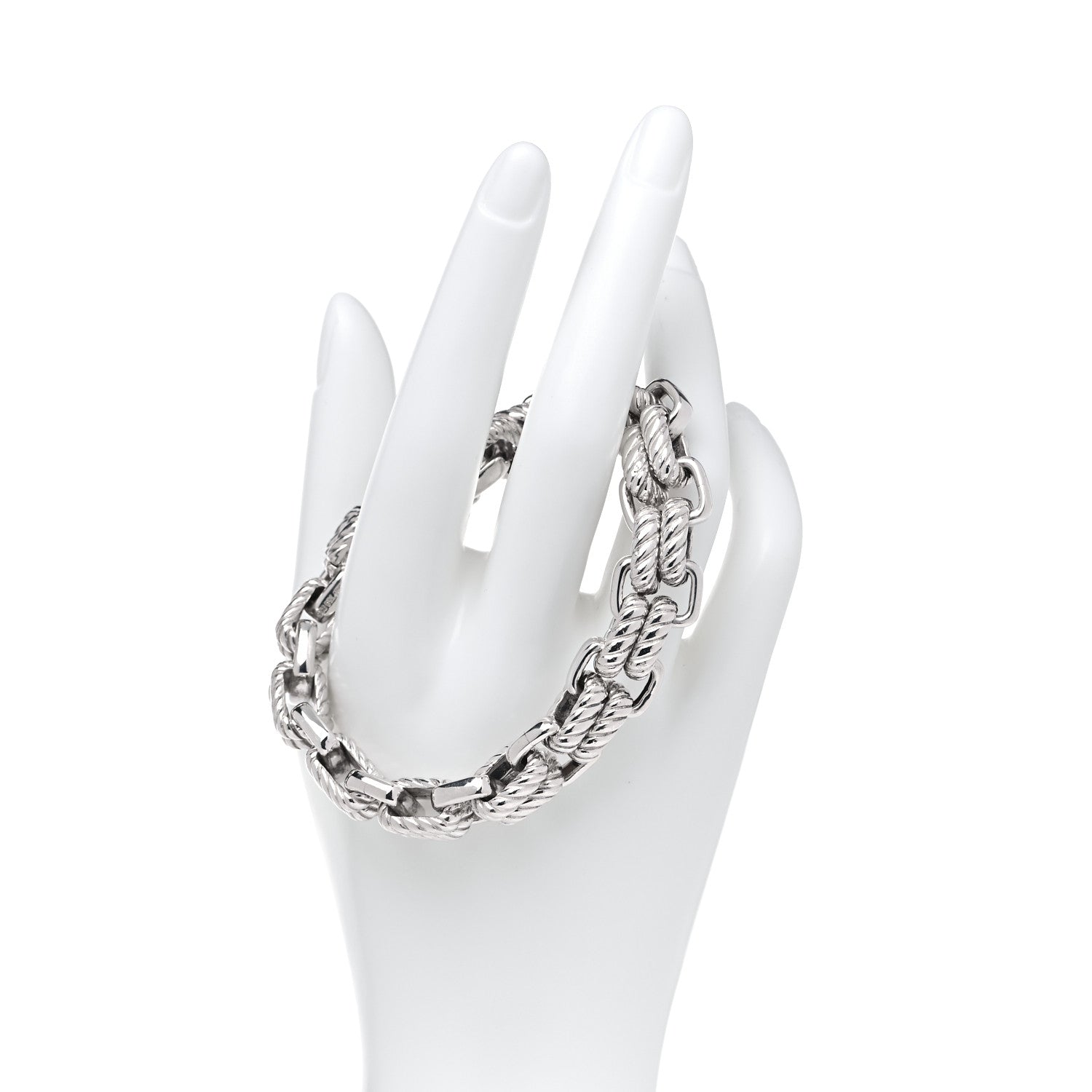 David Yurman Sterling Silver 18K Yellow Gold Empire Double Link Bracelet 2 of 6