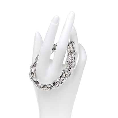 David Yurman Sterling Silver 18K Yellow Gold Empire Double Link Bracelet 2 of 6