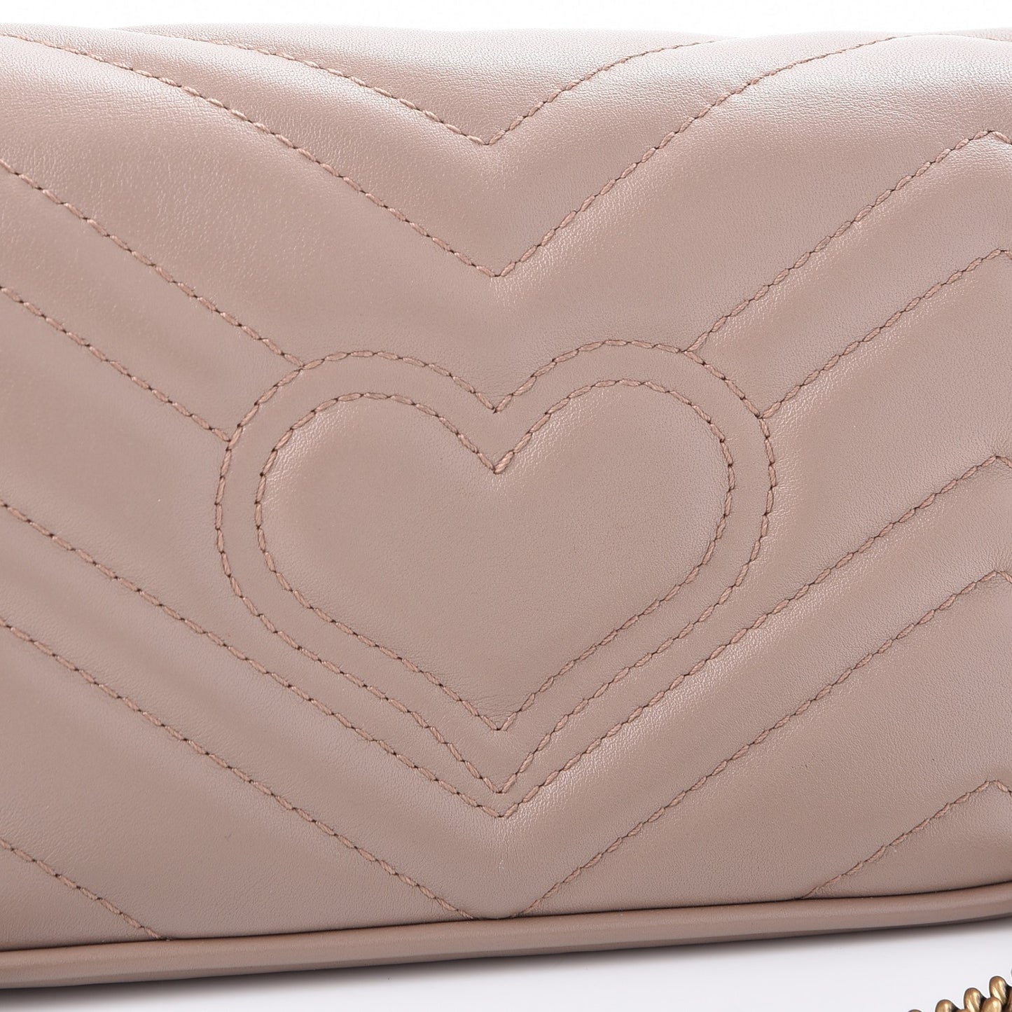 Calfskin Matelasse Super Mini GG Marmont Shoulder Bag Porcelain Rose