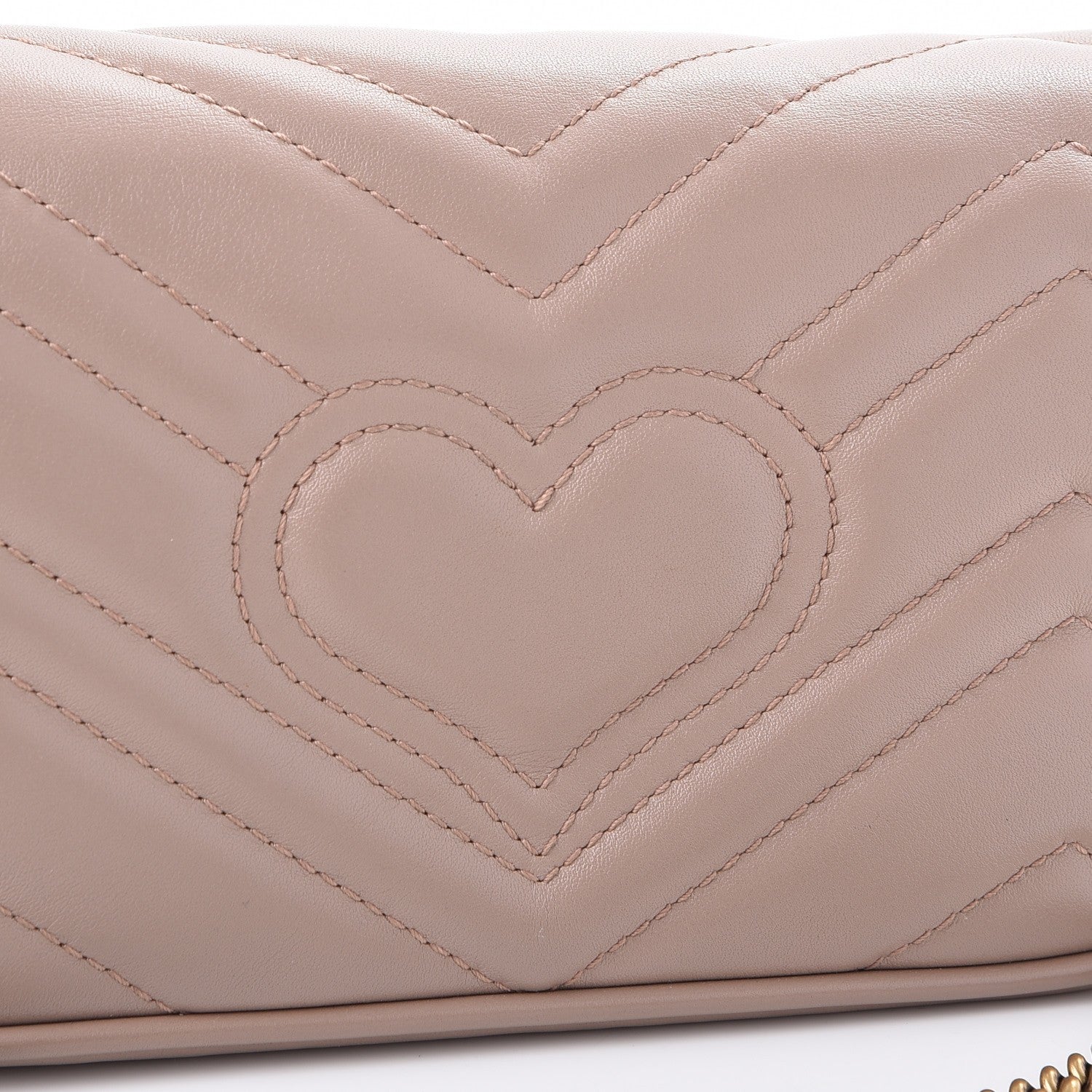 Gucci Calfskin Matelasse Super Mini GG Marmont Shoulder Bag Porcelain Rose 9 of 10