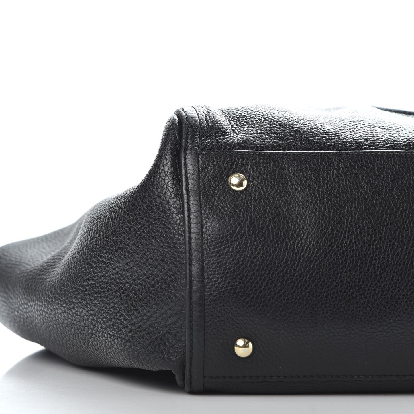 Pebbled Calfskin Large Soho Shoulder Bag Black