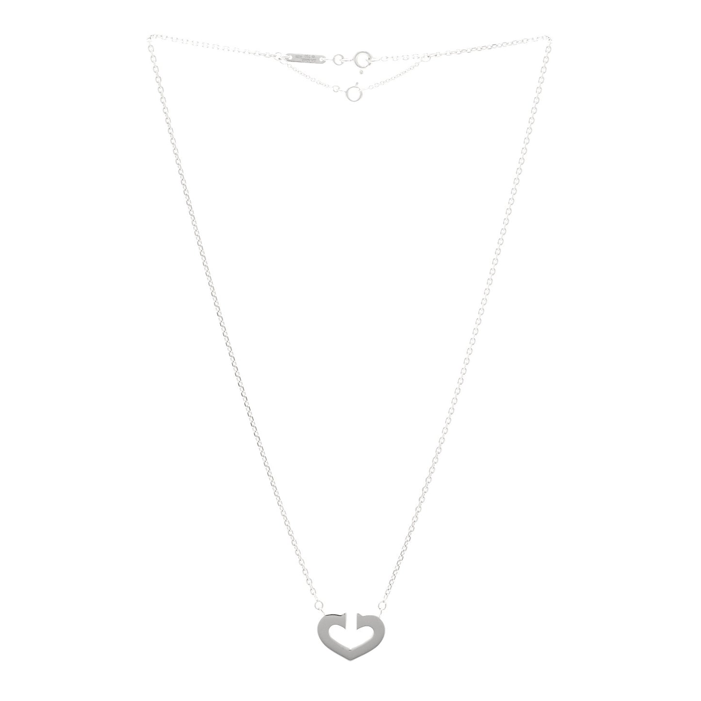 18K White Gold Medium Hearts and Symbols Necklace