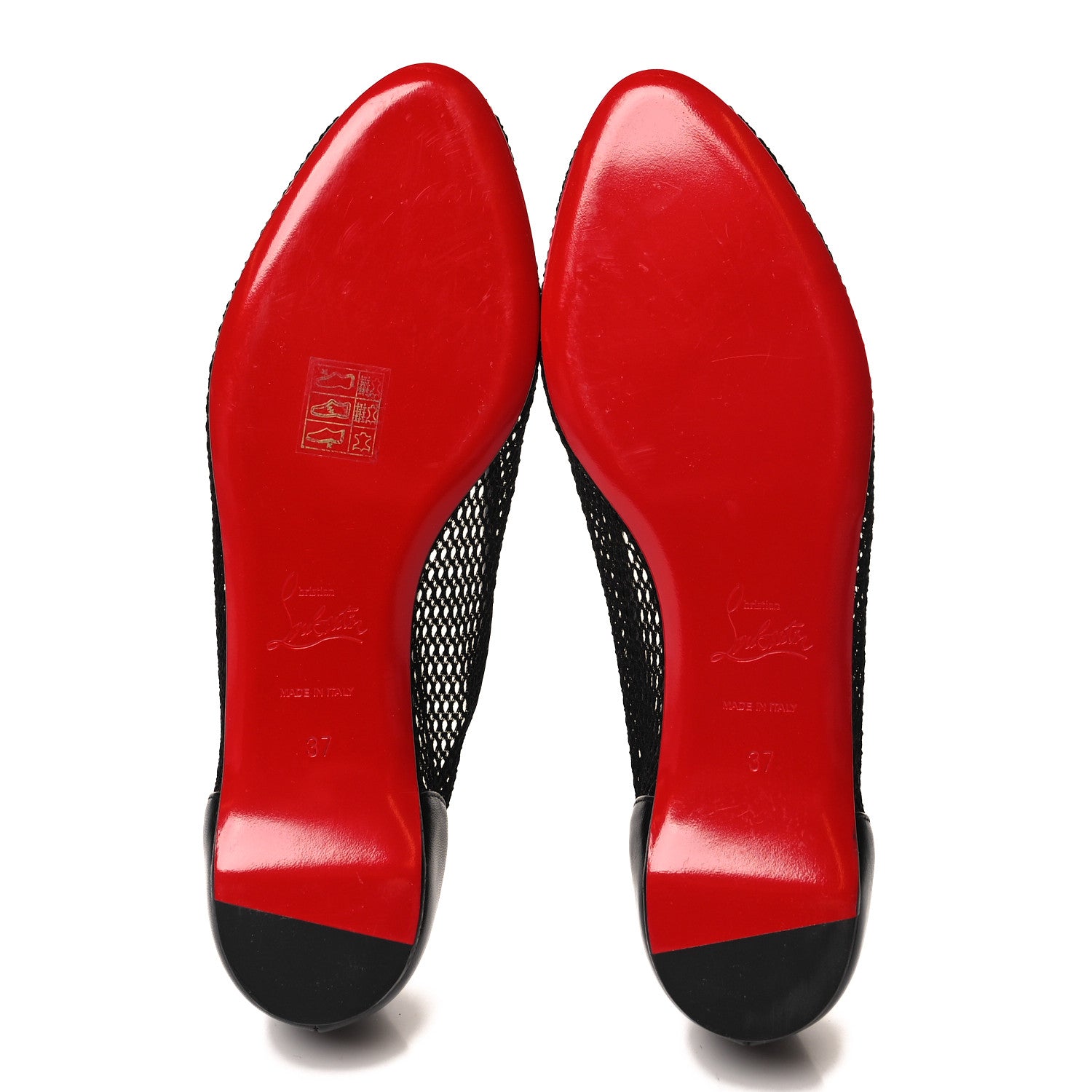 Christian Louboutin Mesh Calfskin Filomena Flats 37 Black 5 of 7