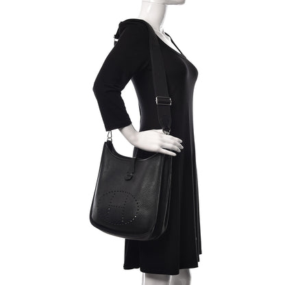 Hermes Taurillon Clemence Evelyne III PM Black 2 of 11